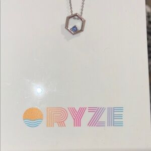 Silver Necklace with Blue Gemstone